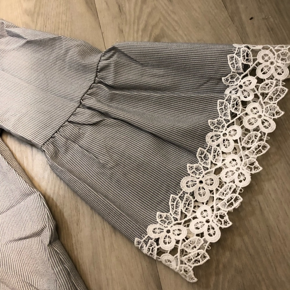 Lace Hem Off The Shoulder Top - Picture 7 of 8
